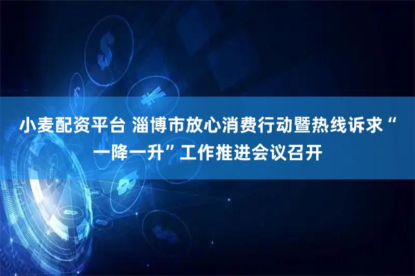小麦配资平台 淄博市放心消费行动暨热线诉求“一降一升”工作推进会议召开